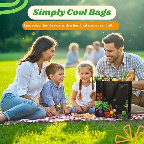 Simply Cool Reusable Grocery Bags Eco-Friendly Shopping Bags 13”x12.6”x7.25 Durable Recyclable Shopping Bags Washable, Foldable, Portable Tote Bags Bulk (100 Pack) - Thumbnail 2