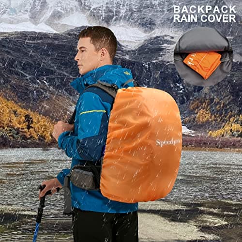 SPEEDPARK Hiking Backpack 40L Waterproof Hiking Daypack with Rain Cover, Outdoor Trekking Travel Backpacks for Men Women - Thumbnail 6