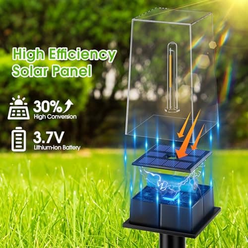 NACINIC Solar Pathway Lights Outdoor 8 Pack, Solar Garden Lights Warm White 4 Lighting Modes, Solar Path Lights Auto On/Off, Landscape Lighting for Yard Walkway Driveway Patio Lawn Decor - Thumbnail 4