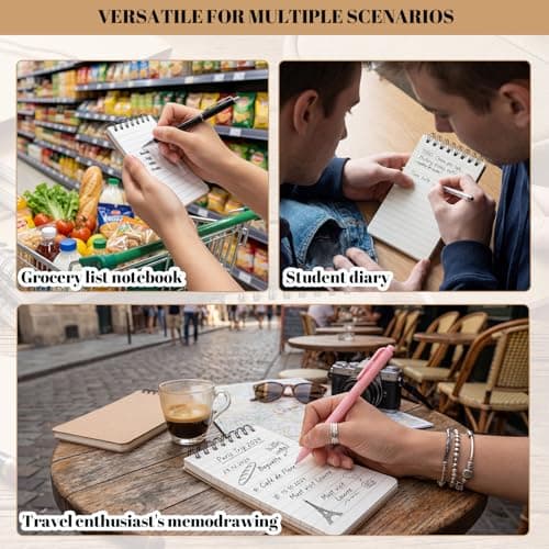 BESARME 10 Pcs Small Notepads 3x5, Kraft Spiral Pocket Notebook Bulk Mini Lined Notepad Memo Pads for Men Students Back to School Gift - Thumbnail 6