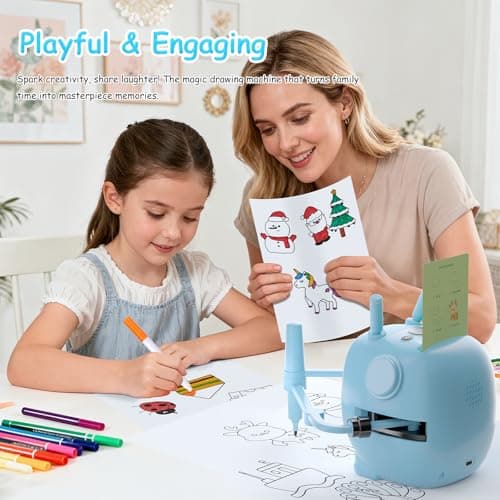 Art Enlightenment Drawing Robot: Educational Interactive Learning Toy for Kids - Auto Painting Machine with 192 Cards & Pens - Montessori Gifts for 3-8 Year Old - Thumbnail 2