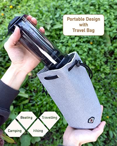 PALICO COFFEEOLOGY PRESS – Manual & Portable Brewer, French Press, Pour-over, over-ice brew & Espresso style, reusable filters, mild and bold option, more flavor, Travel & Camping - Thumbnail 4