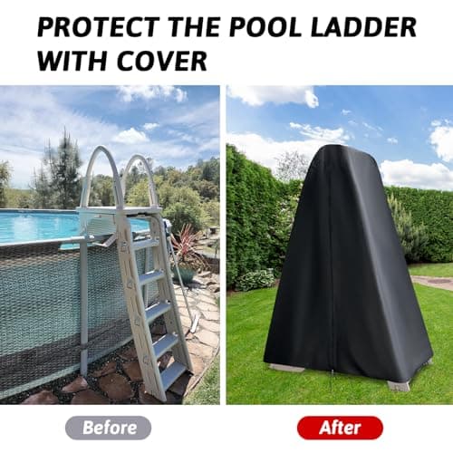 Fizentia Cover for Pool Ladder Above Ground,Outdoor Covers for Above Ground Pool' Ladder,Waterproof Pool-Ladders-Cover for Swimming Pool Ladders or Stairs,78''L x 22''W x 56''H,Black,(Only-Cover) - Thumbnail 6