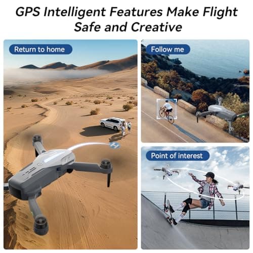 Drone with 4K Camera for Adults - B16 GPS Under 250g, Brushless Motor, Lightweight and Foldable RC Quadcopter for Beginners Toys Birthday Present, 50 Mins Long Flight - Thumbnail 6