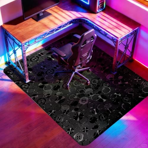Vicwe Office Chair Mat for Hardwood Floor,51" x 63" Large Office Chair Mats, Anti-Slip Computer Chair Mat for Gaming Rolling Chair, Desk Chair Mat for Home, Office (Black) - Image 1