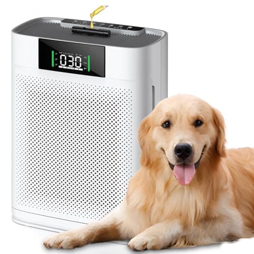 Air Purifier for Large Room up to 2300 Sq Ft, Honeyuan Air Purifiers for Pets, with PM 2.5 Display Air Quality Sensor, Aromatherapy, Child Lock, ZY3866G, off White - Image 1