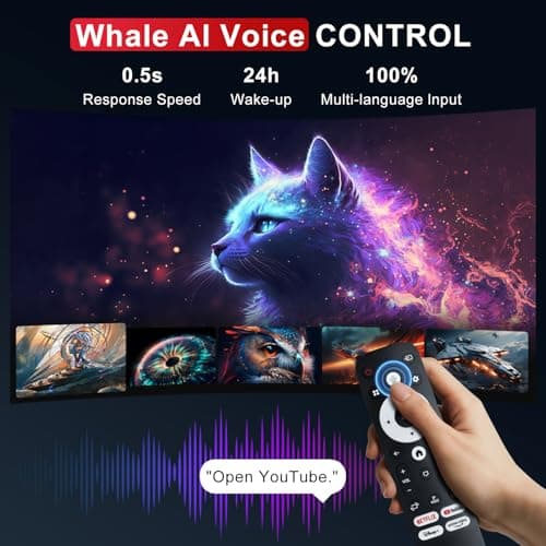 1080P Native Mini Projector with Wifi and Bluetooth 5.4 - Portable Projectors 4K for Outdoor Movies/Bedroom, Smart Proyector Compatible with Netflix,YouTube, PrimeVideo, Auto Keystone and Short Throw - Thumbnail 3