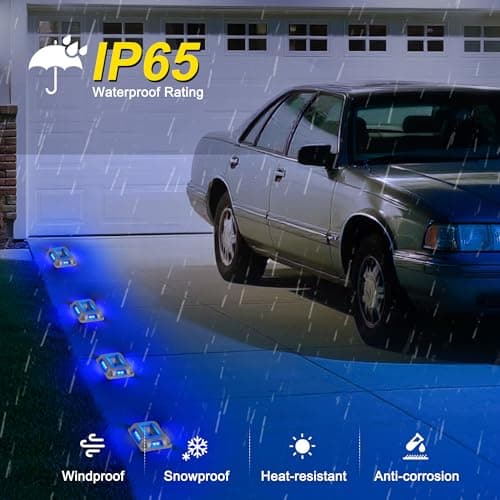 T-SUN Blue Solar Dock Lights, 12 Pack Aluminum Driveway Marker Lights, IP65 Waterproof 360° LED Poolside Edge Lighting for Boat Dock, Deck, Patio, Driveway - Thumbnail 5