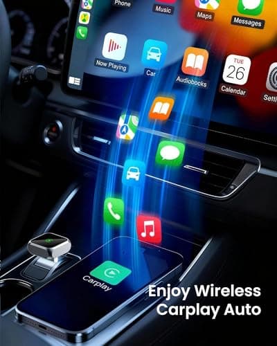 2026 Upgraded Wireless CarPlay Adapter for Apple iPhone iOS 10+, Fast Auto-Connection Wired to Wireless for Apple CarPlay Adapter Mini Size, USB-A/Type-C, Plug & Play, No Delay (Black) - Thumbnail 4
