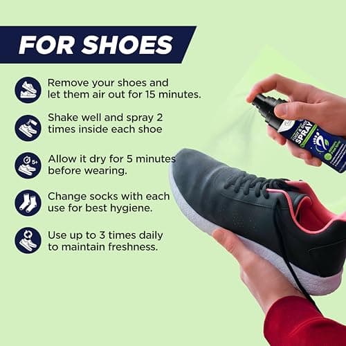 Tea Tree Foot Odor Spray - Mint Blast Shoe Deodorizer for Smelly Feet, Athletes Foot Spray Odor Eliminator No More Smelly Shoes or Stinky Feet | Removes, Controls & Prevents Odors - 120ml Made in USA - Thumbnail 5