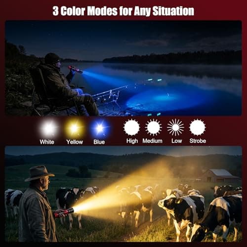 SKYFIRE LED Flashlights High Lumens with Ignition Lens,3000lm Super Bright Rechargeable Flashlight,Zoomable,4 Modes,Waterproof Tactical Flash Light for Camping Essentials,Outdoor and Home,Gift - Thumbnail 4
