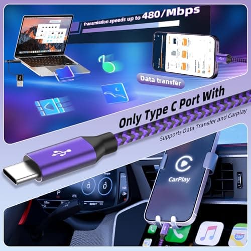 4 in 2 Dual USB C Multi Charging Cable, Phone Charging Cords [5FT] for Multiple Devices with 2 Type-C, IP and Micro USB Cable, Charger Cord Type C for iPhone 17-8, Android, Pad - Thumbnail 5