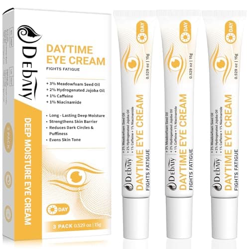DEBAIY Daytime Eye Cream with 2% Jojoba Oil Anti-Wrinkle Anti-Aging Moisturizing Under Eye Cream 1% Caffeine | Fight Fatigue, Dark Circles & Puffiness (3 Pack 15g Each) - Image 1
