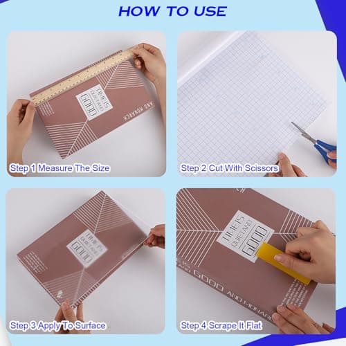 WSICSE 4 Rolls Clear Contact Paper, 13.5 in x 5 ft Clear Self Adhesive Book Covers Protective Paper Protector for Books Crafts Textbook Documents Home Decor - Thumbnail 6