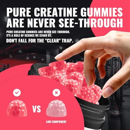 Natures Aid NSF Certified Creatine Gummy 5g - Creatine Monohydrate Gummies – Pre-Workout Energy & Muscle Growth Support for Men & Women | Peach Electrolyte Gummies (135 Count) - Thumbnail 4