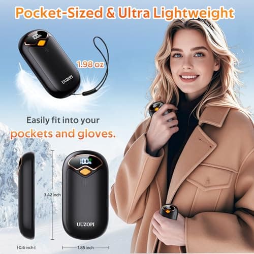 Hand Warmers Rechargeable - Magnetic Electric Hand Warmers 2 Pack, LED Display, 4 Settings Fast Heating Reusable Portable Heater Handwarmers for Golf Hunting Camping Essentials, Gifts for Men Women - Thumbnail 5