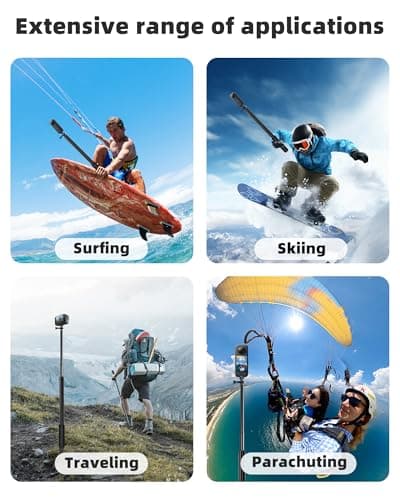 118" Invisible Long Selfie Stick Tripod,Action Camera Tripod,with Wireless Remote,Compatible with Gopro,DJI Osmo Action 5/3,Insta360 X5/X4/X3 ONEX2/RS,Cell Phone and Action Camera - Thumbnail 4