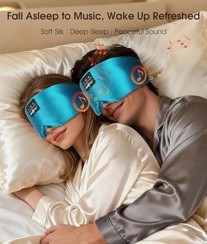 MUSICOZY 3D Silk Bluetooth Sleep Mask Headphones, Mulberry Silk Eye Mask with Ultra-Thin Wireless Speakers, Bluetooth 5.4 Sleeping Headphones for Side Sleepers, Music Sleep Mask Gifts for Men Women - Thumbnail 2