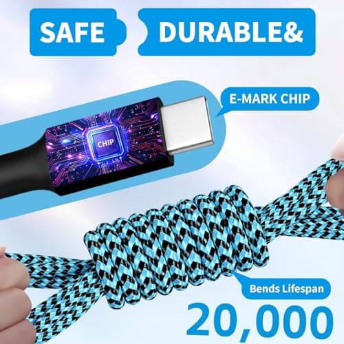 Travle USB C 4 in 1 Charging Cords,FourType C Ports Mulit Charging Cable, Universal Charging Cables for All Devices,Travle Charger Cord for iPhone Series/Samsung/Tablets/PS,Blue - Thumbnail 6