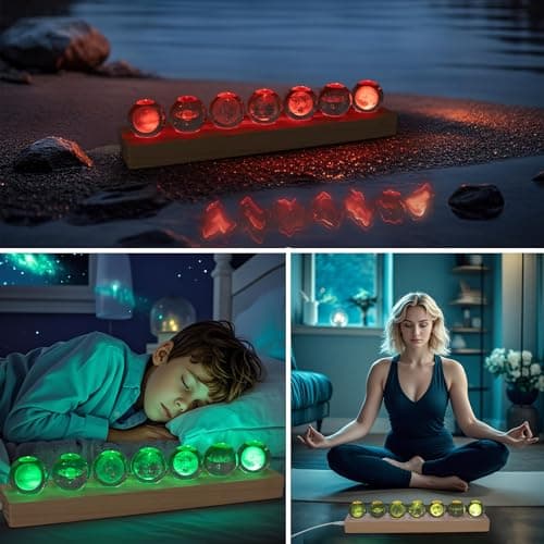 7 Pcs Solar System Planet Crystal Ball with LED Wooden Base Valentine's Gift, 3D Outer Space Astronomy Gifts Room Office Decor Crystal Sphere Unique Christmas Gifts Night Light Planet Lamp - Thumbnail 5
