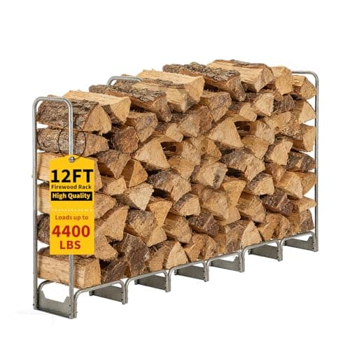 Garvee 12FT Steel Firewood Rack with 600D Waterproof Oxford Cover - Heavy Duty Indoor/Outdoor Log Storage Organizer for Fireplace, Patio & Backyard - Image 1