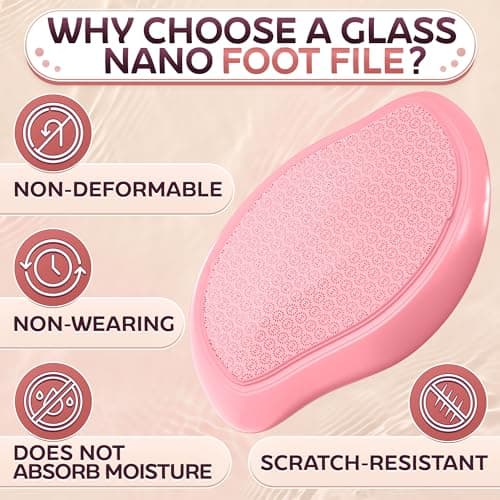 Nano Glass Foot File – 4.6" Glass Foot Callus Remover, Ergonomic Heel Scraper for Cracked Heels, Scratch-Resistant & Non-Wearing – Moisture-Resistant & Gentle Cleansing, Designed for Wet or Dry Use - Thumbnail 3