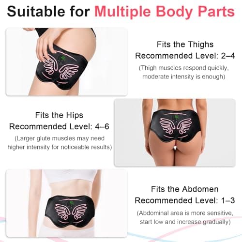 Booty Trainer for Women, Butt Lifting Machine Glute Muscle Stimulator, 8 Modes & 20-Level Intensity Muscle Toner Stimulator Adjustable Abs Stimulator, Home Workout Equipment with Extension Strap - Thumbnail 2
