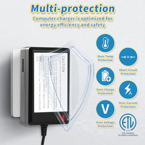 DUSK FLY 24V Battery Charger for Kids Ride on Toys Class 2 Power Supply Power Wheel Charger Universal Charger 6ft Tangle-Free Cord, ETL Safety - Thumbnail 3