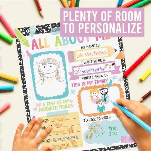 All About Me Posters for Classroom Must Haves - 20 Star Student Poster, 100 Days of School Items, Star of The Week Poster Elementary Classroom Decor, End of School Year Teacher Supplies - Thumbnail 5
