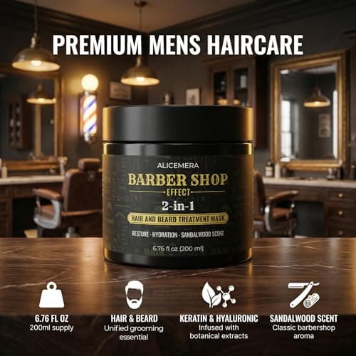 Alicemera Beard Softener for Men – 2 in 1 Beard Conditioner & Hair Mask for Men with Keratin & Hyaluronic Acid – Sandalwood Scent – 6.7 oz, 1 pack - Thumbnail 6