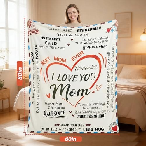 Mothers Day Blanket, Super Soft Throw Blanket,Mother's Day,Anniversary and Birthday Gifts for Mom from Daughter Son, Warm Personalized (60x80) - Thumbnail 5