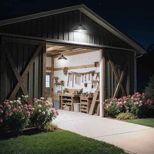 intelamp Solar Shed Light Indoor Outdoor, Dual Lamp for Barn, Gazebo, Shop - Thumbnail 6