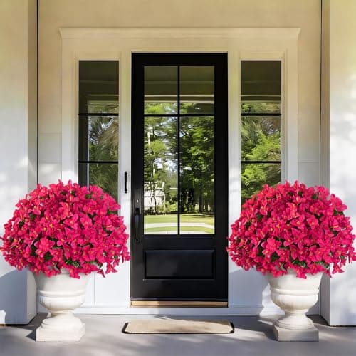 Yastouay 8 Bundles Artificial Flowers for Outdoors, Realistic Bougainvillea Fake Flowers for Outside, UV Resistant Silk Outdoor Faux Plants for Porch Patio Planter Front Door Garden Decor(Hot Pink) - Thumbnail 4