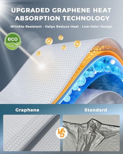helloleiboo Graphene Car Windshield Sun Shade Car Sun Shade for Windshield with Heat Absorption Coating Foldable Design with UV Protection to Keep Your Car Interior Cooler Silver (Medium-59 × 30 in) - Thumbnail 4