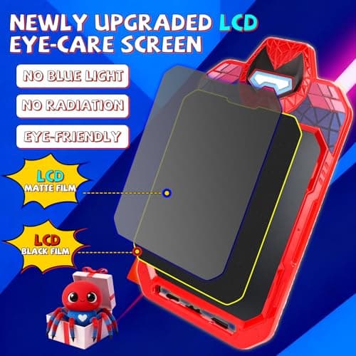 LCD Writing Tablet for Kids 10 Inch Iron Hero Drawing Board for Boys 3 4 5 6 7 Erasable Drawing Pad with Lanyard High Definition Color Doodle Board Travel Toy Birthday Gift for Toddler - Thumbnail 2
