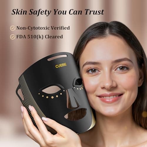 CUEME Red Light Therapy for Face, FDA-Cleared LED Light Therapy Mask for Wrinkles, Acne Treatment, and Skin Care, Portable Facial Mask for Women - Mom, Sister, Girlfriend, and Wife - Thumbnail 2