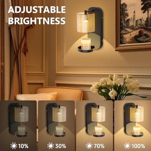 seenlast Wall Mounted Candle Warmer Lamp with Remote Control, Timer & Dimmer, Flameless Wax Melt Warmer for Jar Candles, Metal Wall Sconce for Home Fragrance & Decorative Lighting - Thumbnail 4