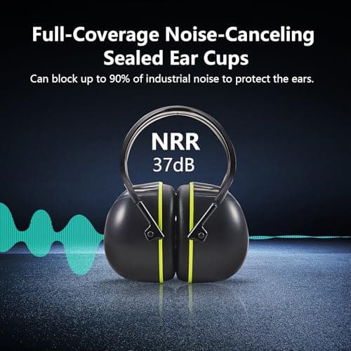 SATA Hearing Protection Ear Muffs, NRR 35 dB High Noise Reduction Ear Muffs, SNR 37dB Adjustable Safety Hearing Protector for Gun Shooters, Construction, Mowing - Thumbnail 3