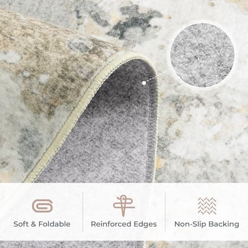 Carpelux 8x10 Area Rugs for Living Room, Abstract Neutral Large Washable Rug, Indoor Soft Non-Slip Floor Carpet for Bedroom Dining Room Home Decor, Brown/Grey - Thumbnail 6
