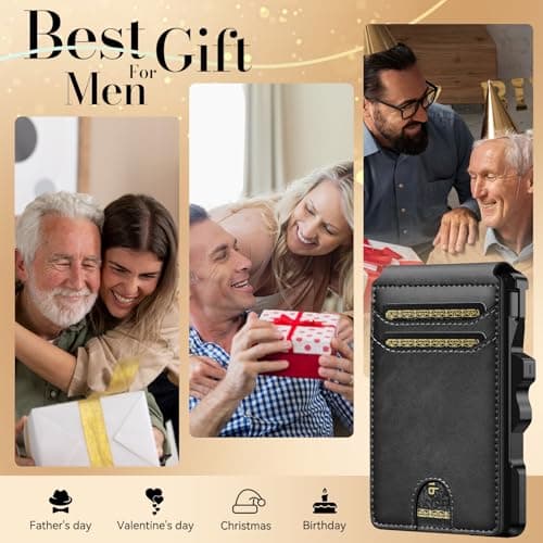 furid Smart Wallet For Men Slim: Rfid Minimalist Pop Up Wallets with Money Clip Metal Credit Card Holder - Gifts for Husband Father at Birthday Anniversary - Thumbnail 6