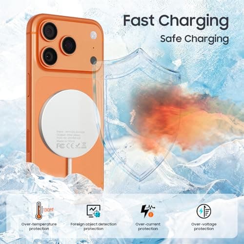 for 20W Magnetic Charger with 25W PD Adapter - Wireless Charger for iPhone 17/16/15/14/13/12 Series, Fast Charging Pad for AirPods 4/3/2/Pro - Thumbnail 4
