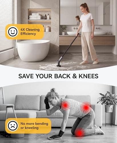 Electric Spin Scrubber,Cordless Power Shower Scrubber with 6 Replaceable Brush Heads,120 Mins Runtime Cleaning Brush with Adjustable Extension Arm for Bathroom,Tub,Tile,Floor - Thumbnail 2