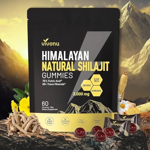 Shilajit* Gummies,Pure Himalayan* micronutrient Supplement, Himalayan Premium Ingredient with Shilajit, Ashwagandha, Gokshura, Fulvic Acid & 85+ Trace Minerals I for Men & Women (3000MG/1 Bag) - Image 1