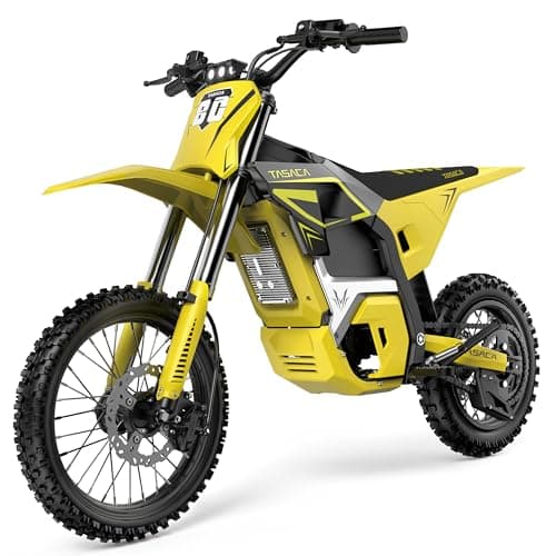 Tasaca V58 Electric Dirt Bike with 5500W Peak Motor, 55Mph Top Speed, 52V 30Ah, 276Nm Max Torque, 5-Speed Modes, UL Certified Off-Road Motorcycle for Teens & Adults (Track Yellow) - Image 1