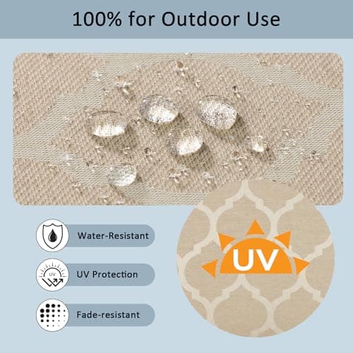 Localive 24x24 Inch Outdoor Deep Seat Cushions Set of 2,Thick High-Density Foam, Removable Cover with YKK Hidden Zipper,Water-Resistant UV-Resistant Polyester for Patio Furniture,Toffee Trellis - Thumbnail 5