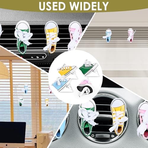 4 pack Car Air Fresheners Cute Shoes Car Air Vent Clip Freshener with 4PCS Reusable Scents Tablets Refills Cars Accessories for Women/Men Cars Interior Decoration Best Gift for Friend - Thumbnail 5