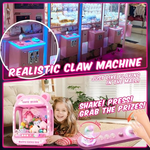 Skirfy Claws Machines for Kids,Unicorns Toys for Age 6+,Kids Games Mini Vending Machines with Squishys Toy Candy Dispenser,Claws Game Machine,Birthday for Girls Age 8-12 - Thumbnail 3