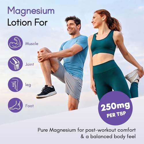 CADDISE Magnesium Lotion with Magnesium Glycinate, Fast-Absorbing Moisturizing Cream for Legs, Feet & Body, Non-Greasy, for Daily Comfort & Nighttime Routine, Gentle for Kids, Lavender, 4 fl oz - Thumbnail 5