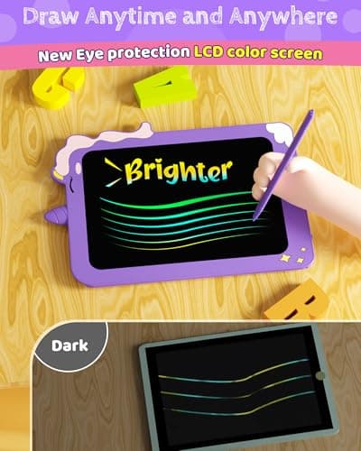TEKFUN Birthday Gifts for Girls, 8.5inch Doodle Board, LCD Writing Tablet for Kids, Writing Pad Drawing Tablet, Travel Toys for 3 4 5 6 7 8 Year Old Boys Girls Birthday Christmas Gift(Purple) - Thumbnail 4