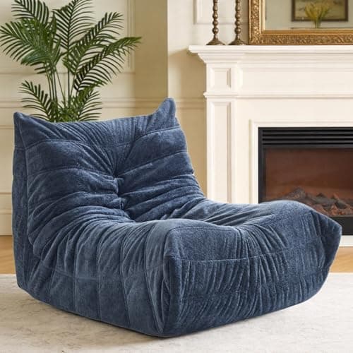Ayovoch Bean Bag Chairs for Adults, Fireside Chair Bean Bag Lounger with Memory Foam Filled, Bean Bag Sofa for Living Room, Dorms, Apartments, Reading Corner(Blue Grey Plush) - Image 1